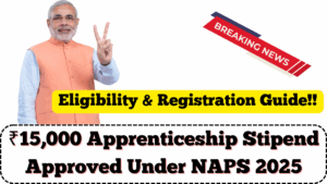 ₹15,000 Apprenticeship Stipend Approved Under NAPS 2025: Eligibility & Registration Guide
